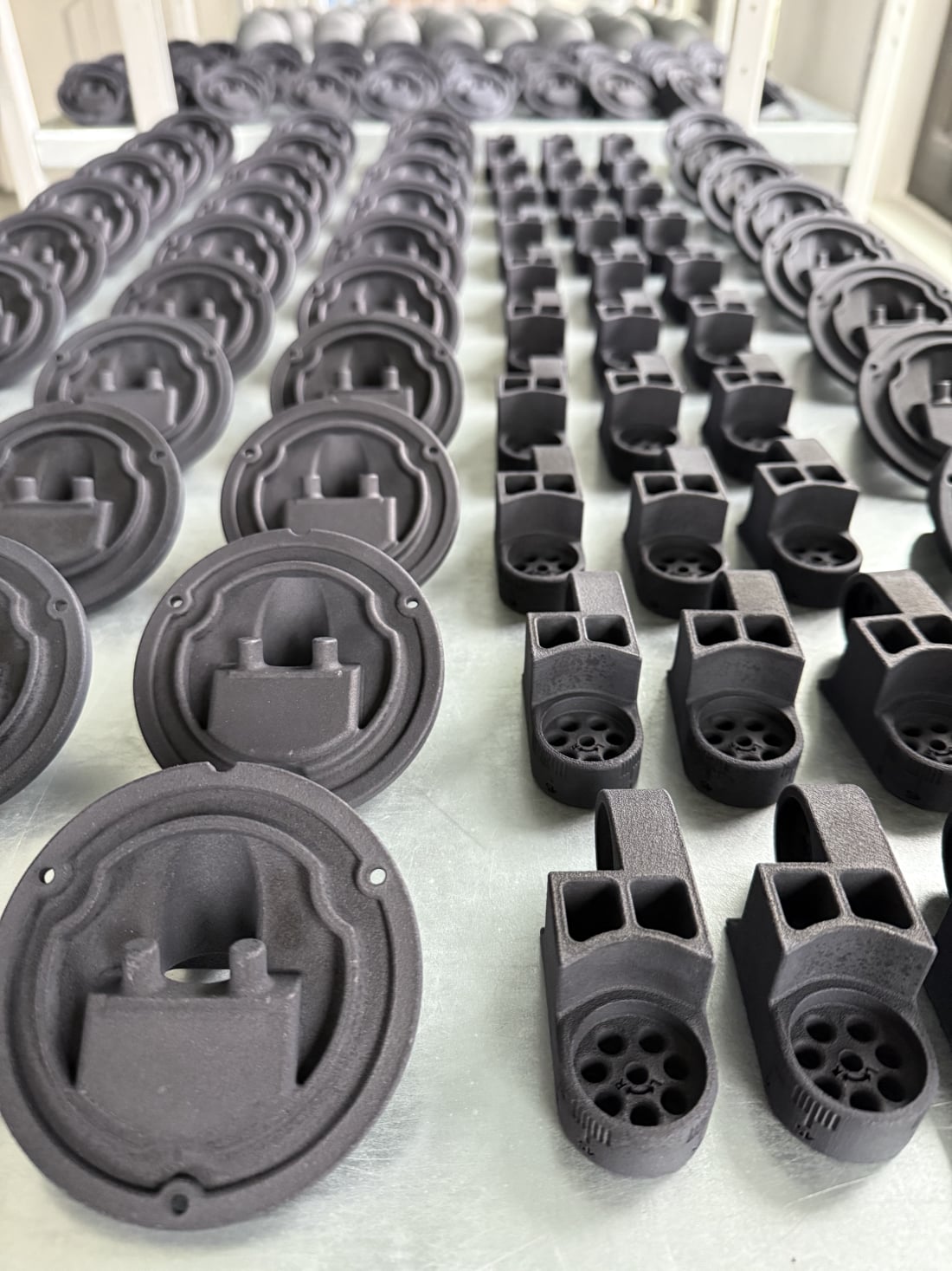 Photo of components printed using MJF 3D printing technology by MB snc